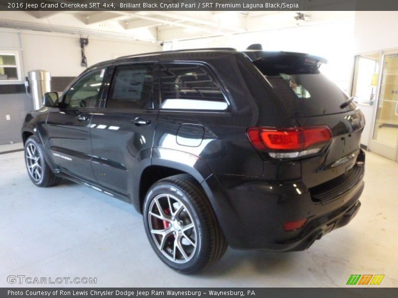 Brilliant Black Crystal Pearl / SRT Premium Laguna Black/Sepia 2016 Jeep Grand Cherokee SRT 4x4