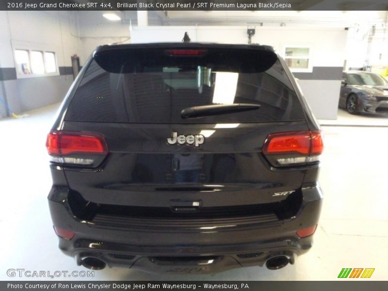 Brilliant Black Crystal Pearl / SRT Premium Laguna Black/Sepia 2016 Jeep Grand Cherokee SRT 4x4