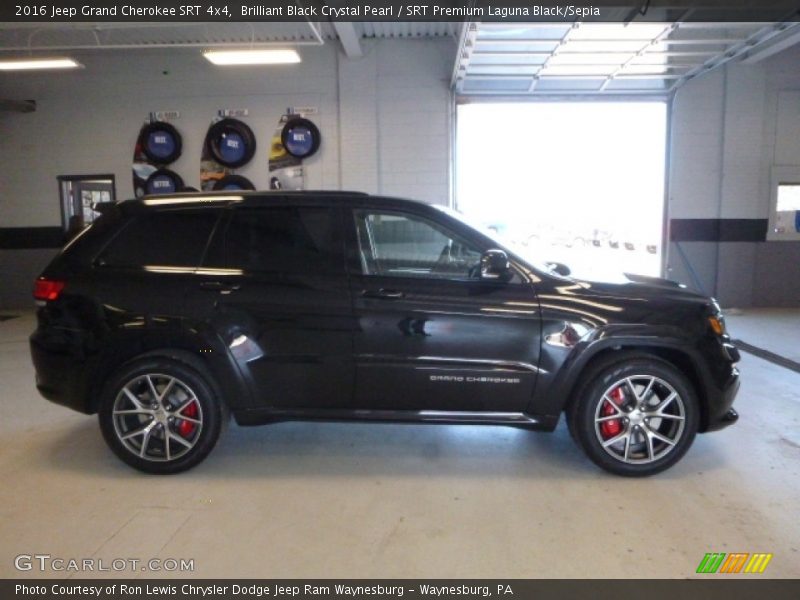 Brilliant Black Crystal Pearl / SRT Premium Laguna Black/Sepia 2016 Jeep Grand Cherokee SRT 4x4