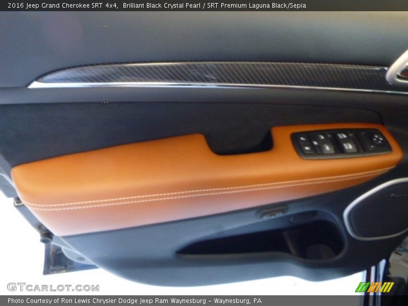 Brilliant Black Crystal Pearl / SRT Premium Laguna Black/Sepia 2016 Jeep Grand Cherokee SRT 4x4