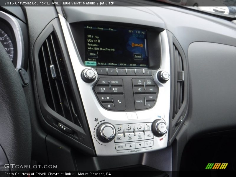 Blue Velvet Metallic / Jet Black 2016 Chevrolet Equinox LS AWD