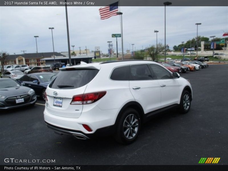 Monaco White / Gray 2017 Hyundai Santa Fe SE AWD