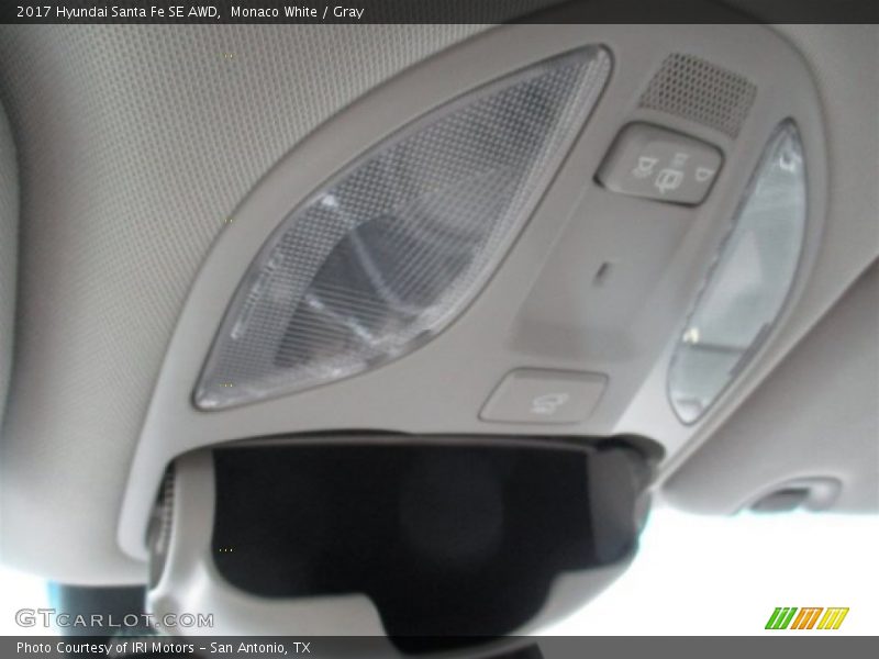 Monaco White / Gray 2017 Hyundai Santa Fe SE AWD