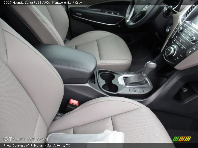Monaco White / Gray 2017 Hyundai Santa Fe SE AWD