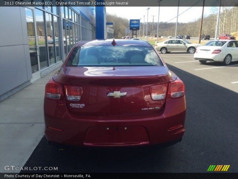 Crystal Red Tintcoat / Cocoa/Light Neutral 2013 Chevrolet Malibu ECO