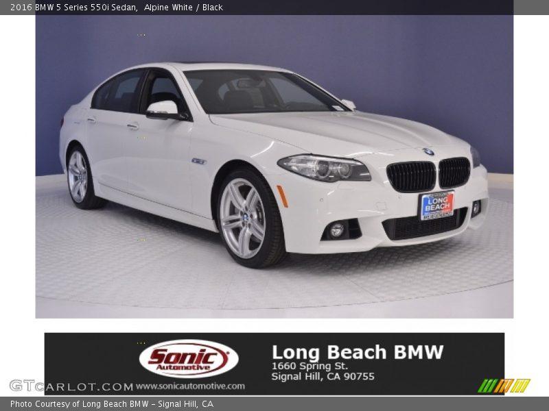 Alpine White / Black 2016 BMW 5 Series 550i Sedan