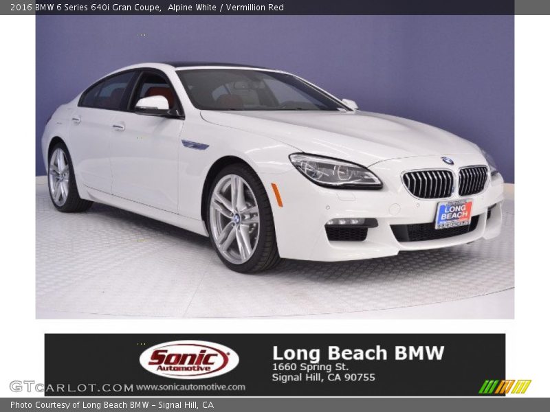 Alpine White / Vermillion Red 2016 BMW 6 Series 640i Gran Coupe