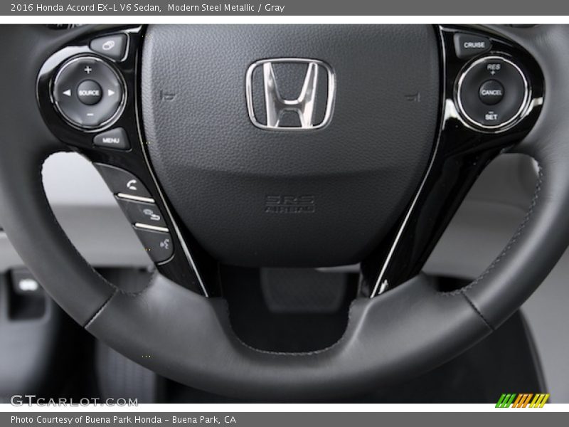 Modern Steel Metallic / Gray 2016 Honda Accord EX-L V6 Sedan