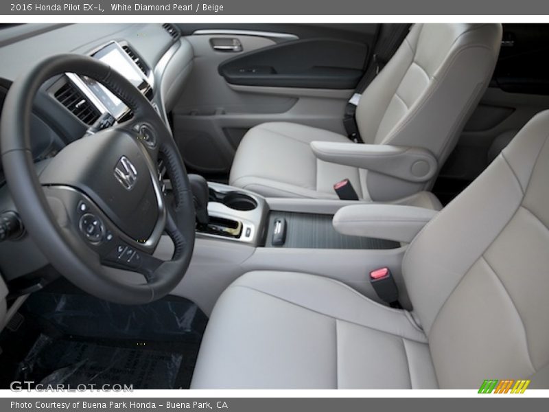 White Diamond Pearl / Beige 2016 Honda Pilot EX-L