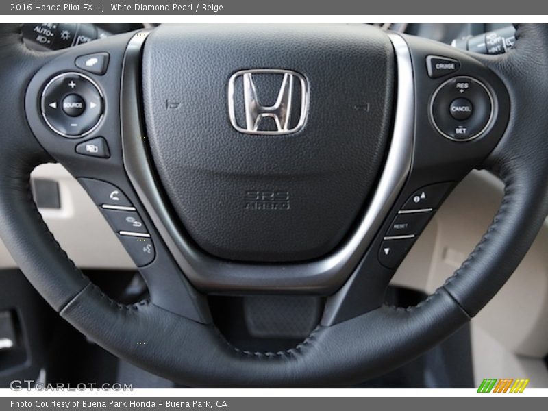 White Diamond Pearl / Beige 2016 Honda Pilot EX-L