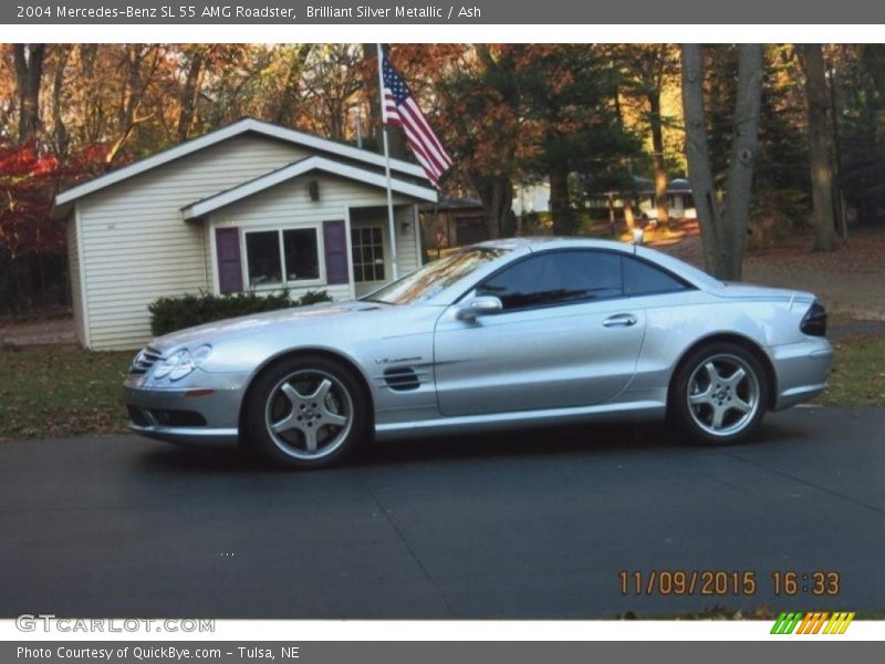 Brilliant Silver Metallic / Ash 2004 Mercedes-Benz SL 55 AMG Roadster