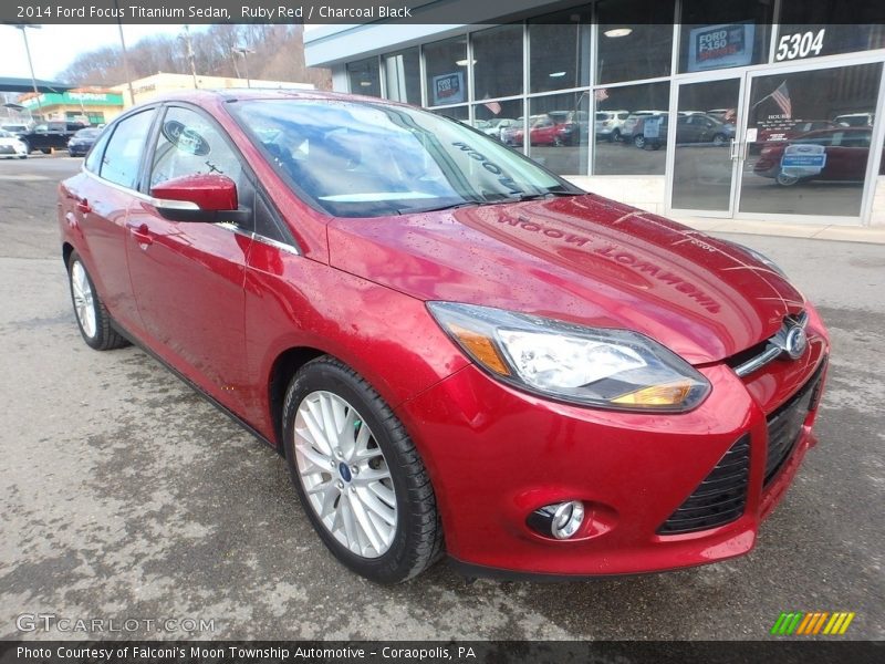 Ruby Red / Charcoal Black 2014 Ford Focus Titanium Sedan