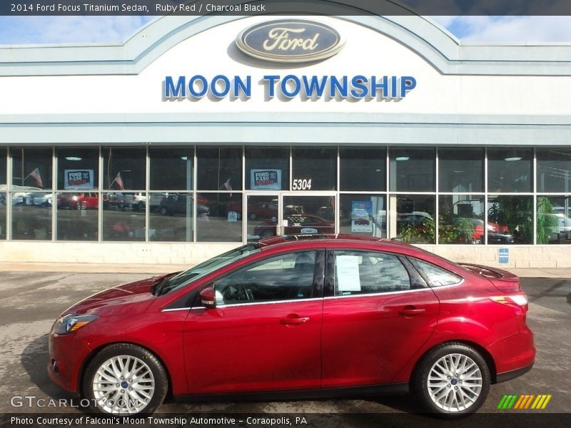 Ruby Red / Charcoal Black 2014 Ford Focus Titanium Sedan