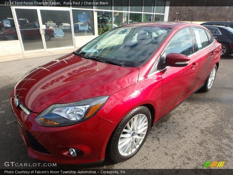 Ruby Red / Charcoal Black 2014 Ford Focus Titanium Sedan