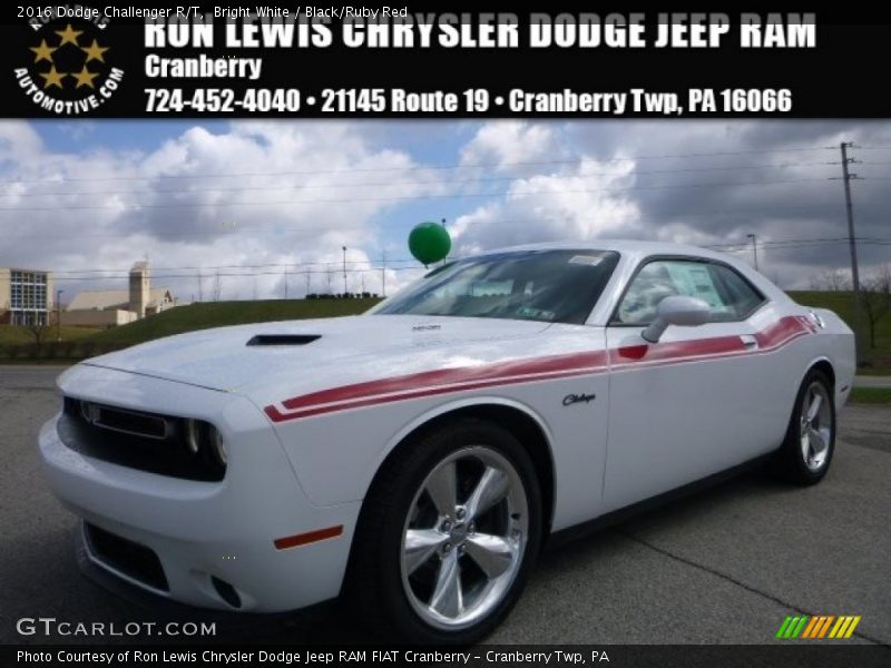 Bright White / Black/Ruby Red 2016 Dodge Challenger R/T