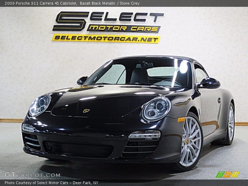 Basalt Black Metallic / Stone Grey 2009 Porsche 911 Carrera 4S Cabriolet