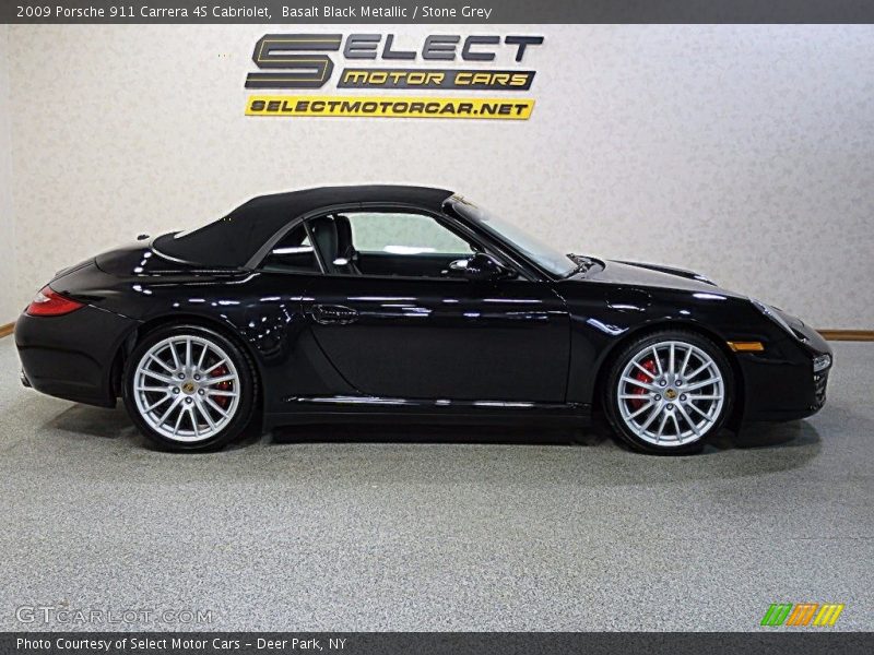 Basalt Black Metallic / Stone Grey 2009 Porsche 911 Carrera 4S Cabriolet