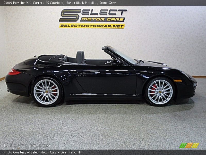 Basalt Black Metallic / Stone Grey 2009 Porsche 911 Carrera 4S Cabriolet