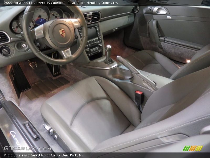 Basalt Black Metallic / Stone Grey 2009 Porsche 911 Carrera 4S Cabriolet