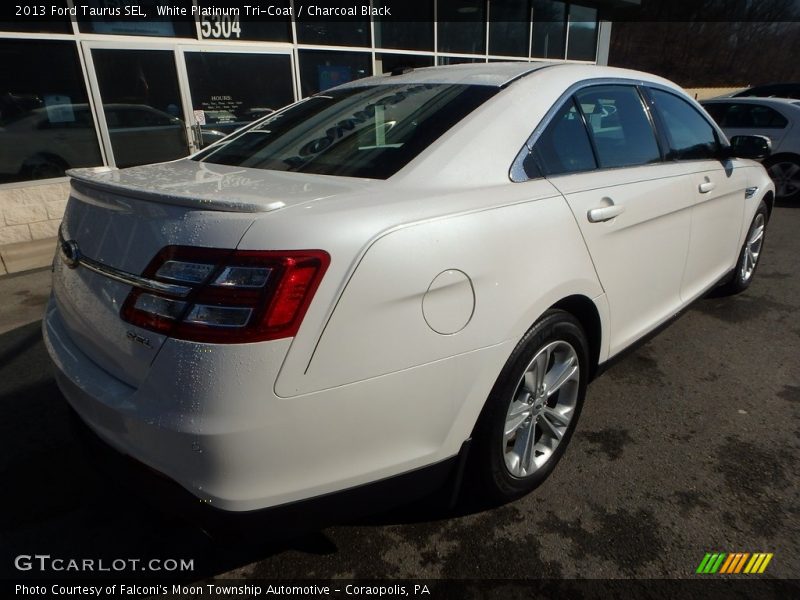 White Platinum Tri-Coat / Charcoal Black 2013 Ford Taurus SEL