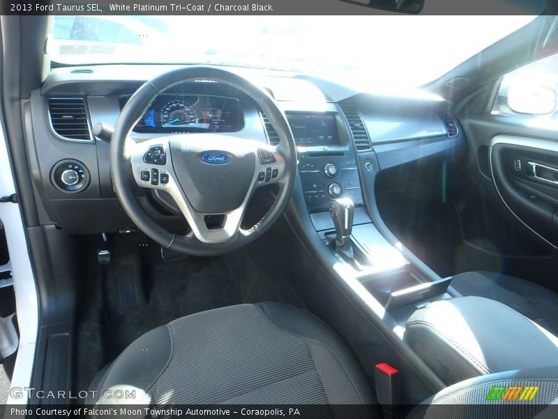 White Platinum Tri-Coat / Charcoal Black 2013 Ford Taurus SEL