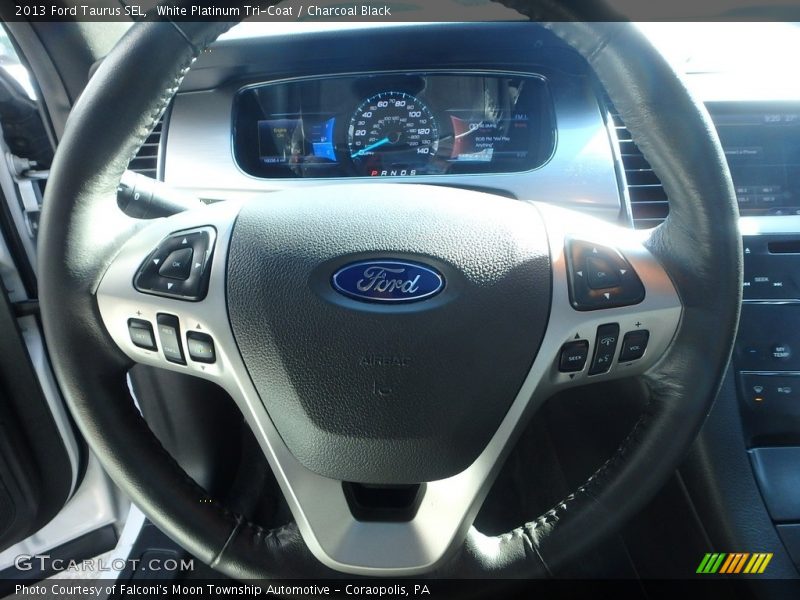 White Platinum Tri-Coat / Charcoal Black 2013 Ford Taurus SEL