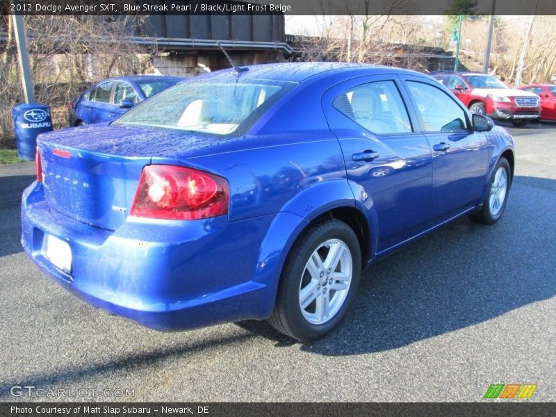 Blue Streak Pearl / Black/Light Frost Beige 2012 Dodge Avenger SXT