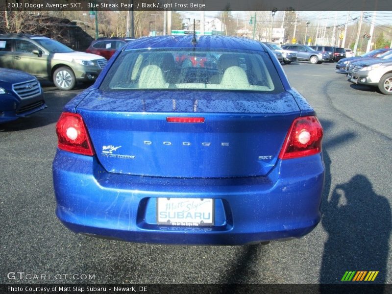 Blue Streak Pearl / Black/Light Frost Beige 2012 Dodge Avenger SXT