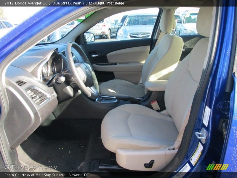 Blue Streak Pearl / Black/Light Frost Beige 2012 Dodge Avenger SXT