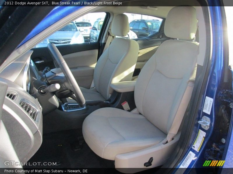 Blue Streak Pearl / Black/Light Frost Beige 2012 Dodge Avenger SXT