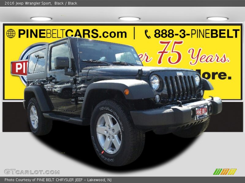 Black / Black 2016 Jeep Wrangler Sport