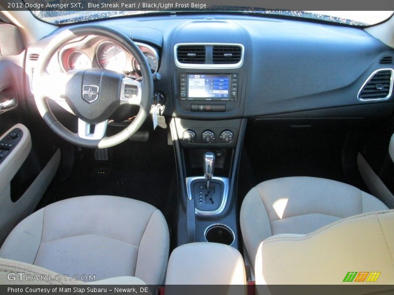 Blue Streak Pearl / Black/Light Frost Beige 2012 Dodge Avenger SXT