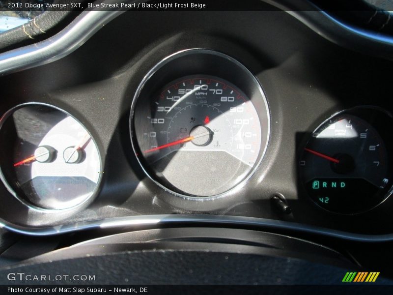 Blue Streak Pearl / Black/Light Frost Beige 2012 Dodge Avenger SXT