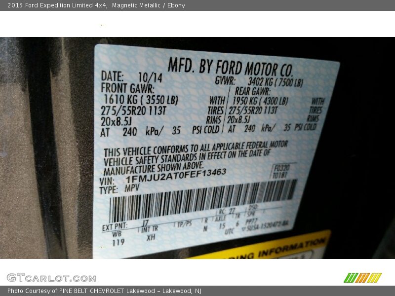 Magnetic Metallic / Ebony 2015 Ford Expedition Limited 4x4