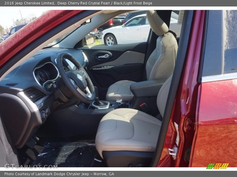 Deep Cherry Red Crystal Pearl / Black/Light Frost Beige 2016 Jeep Cherokee Limited