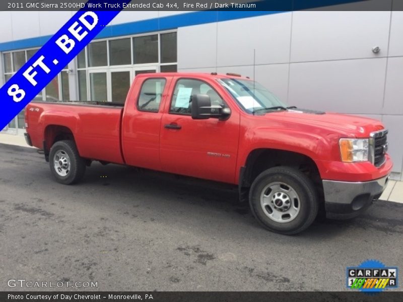 Fire Red / Dark Titanium 2011 GMC Sierra 2500HD Work Truck Extended Cab 4x4