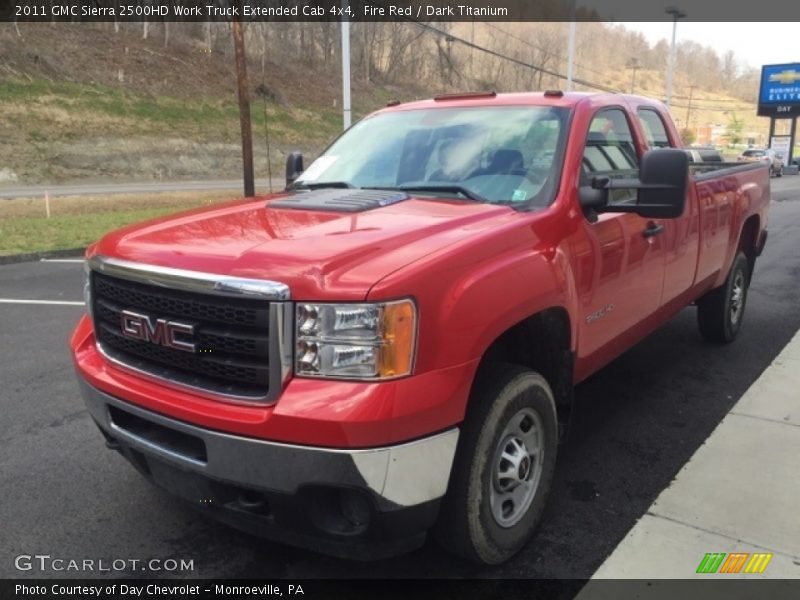 Fire Red / Dark Titanium 2011 GMC Sierra 2500HD Work Truck Extended Cab 4x4