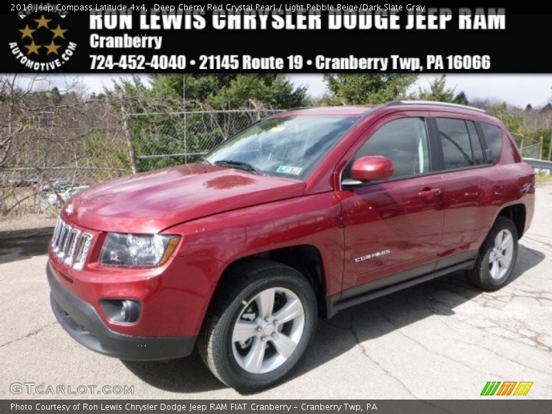 Deep Cherry Red Crystal Pearl / Light Pebble Beige/Dark Slate Gray 2016 Jeep Compass Latitude 4x4