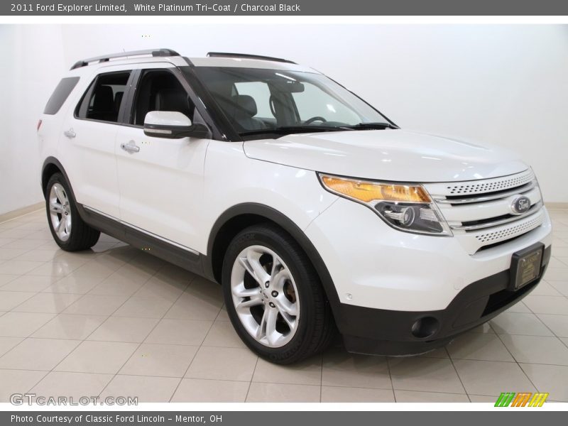 White Platinum Tri-Coat / Charcoal Black 2011 Ford Explorer Limited