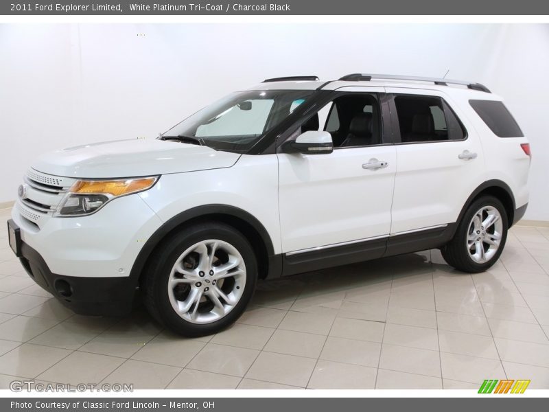 White Platinum Tri-Coat / Charcoal Black 2011 Ford Explorer Limited