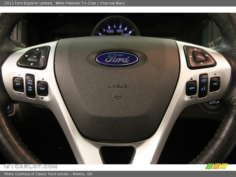 White Platinum Tri-Coat / Charcoal Black 2011 Ford Explorer Limited