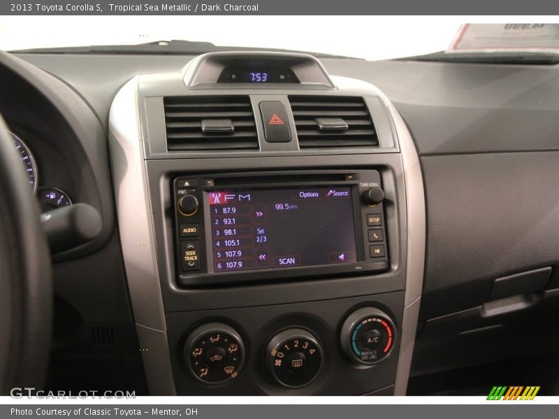 Tropical Sea Metallic / Dark Charcoal 2013 Toyota Corolla S