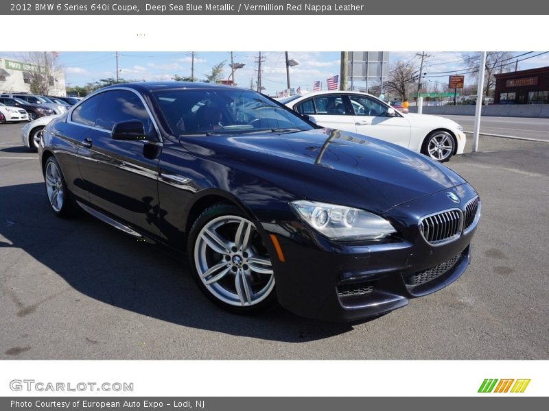 Deep Sea Blue Metallic / Vermillion Red Nappa Leather 2012 BMW 6 Series 640i Coupe
