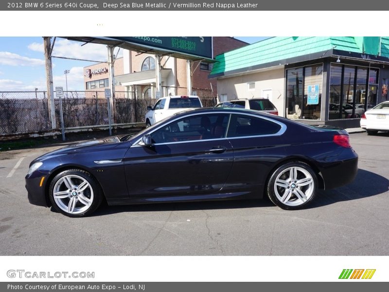 Deep Sea Blue Metallic / Vermillion Red Nappa Leather 2012 BMW 6 Series 640i Coupe