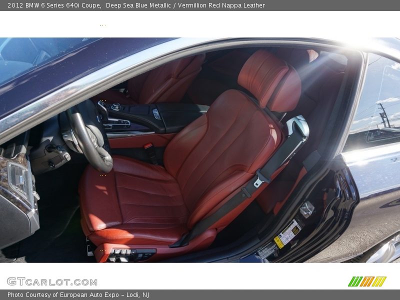 Deep Sea Blue Metallic / Vermillion Red Nappa Leather 2012 BMW 6 Series 640i Coupe
