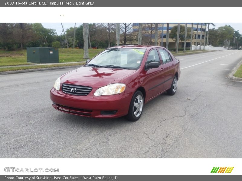Impulse Red / Light Gray 2003 Toyota Corolla CE