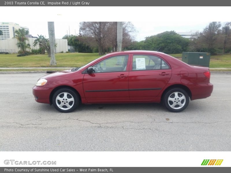 Impulse Red / Light Gray 2003 Toyota Corolla CE