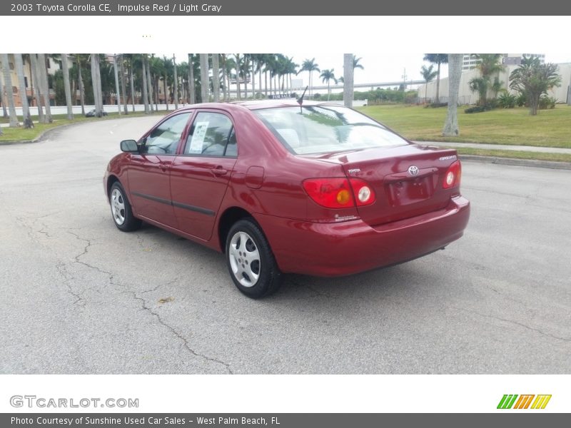 Impulse Red / Light Gray 2003 Toyota Corolla CE