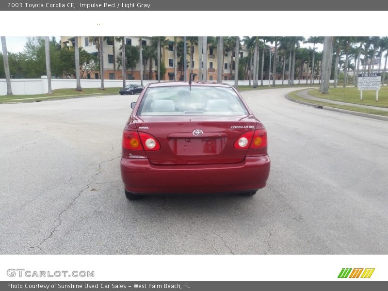 Impulse Red / Light Gray 2003 Toyota Corolla CE