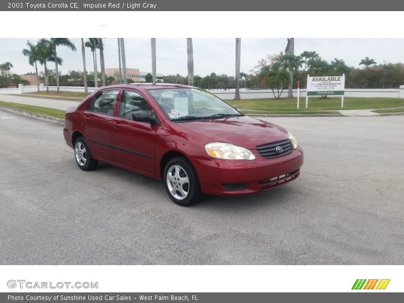 Impulse Red / Light Gray 2003 Toyota Corolla CE